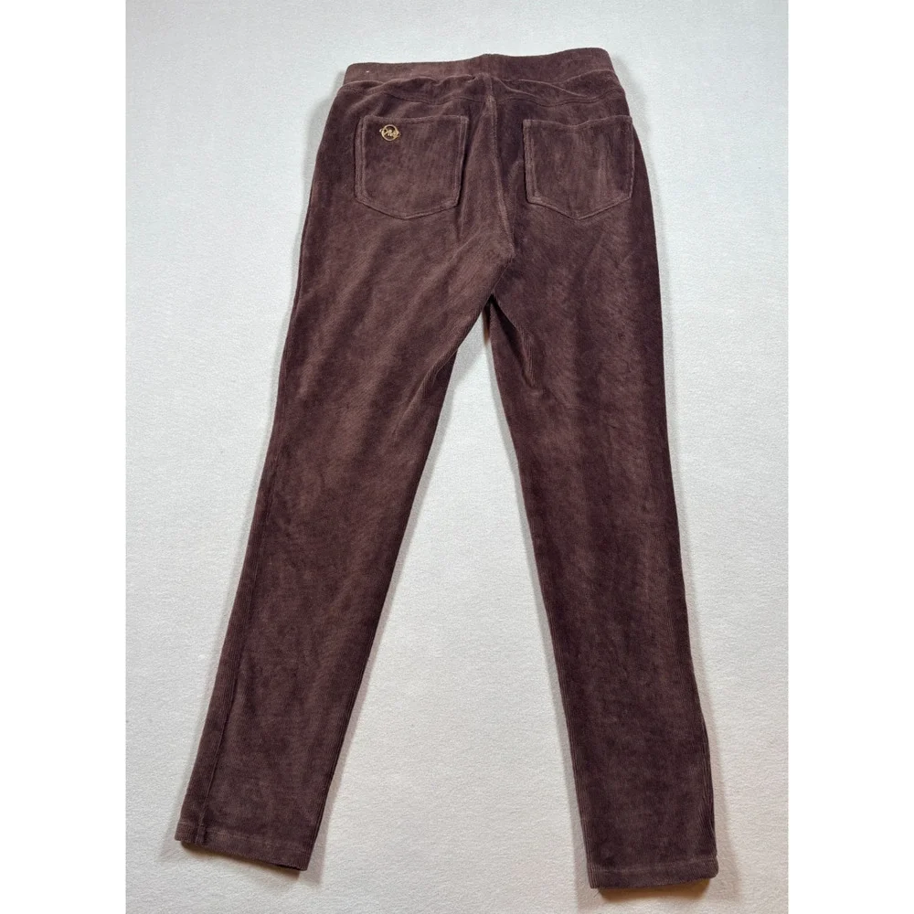 Michael Kors Women's Small Brown Corduroy Pull On Skinny Pants Gold